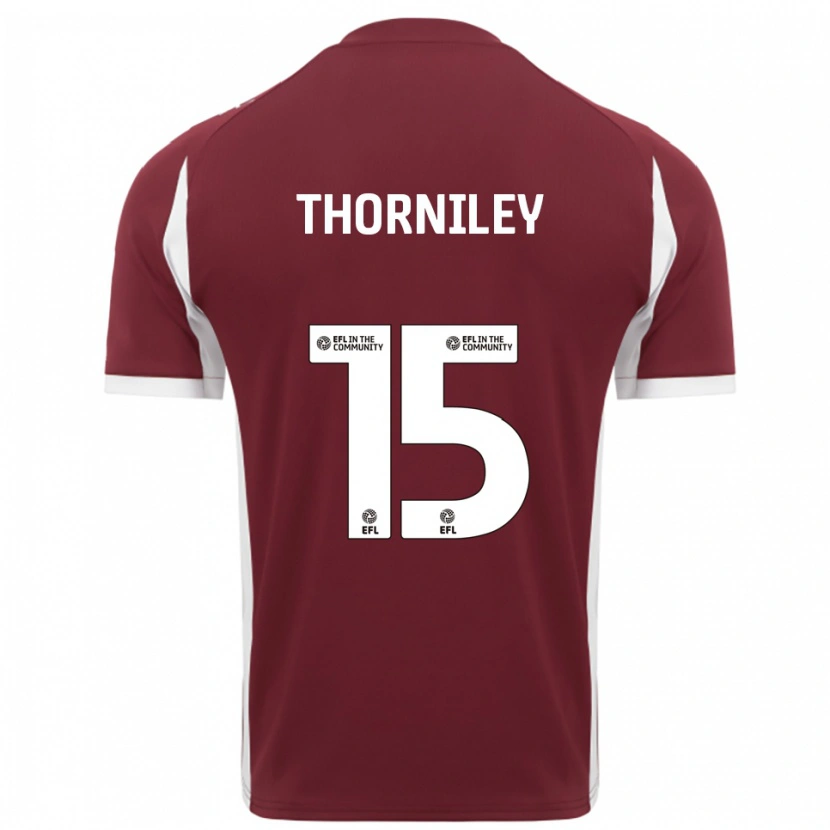 Danxen Kinder Jordan Thorniley #15 Burgunderrot Weiß Heimtrikot Trikot 2025/26 T-Shirt