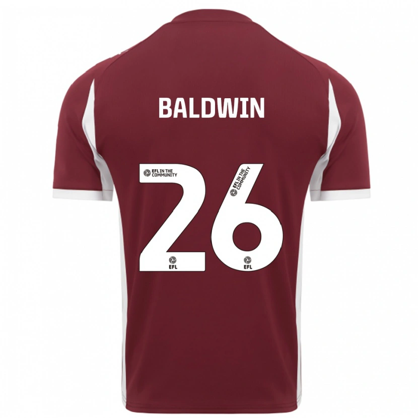 Danxen Kinder Jack Baldwin #26 Burgunderrot Weiß Heimtrikot Trikot 2025/26 T-Shirt