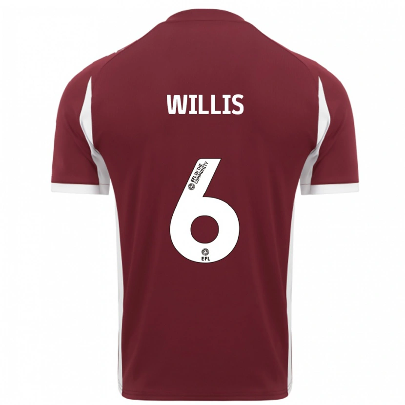 Danxen Kinder Jordan Willis #6 Burgunderrot Weiß Heimtrikot Trikot 2025/26 T-Shirt