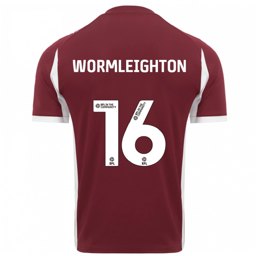 Danxen Kinder Joe Wormleighton #16 Burgunderrot Weiß Heimtrikot Trikot 2025/26 T-Shirt