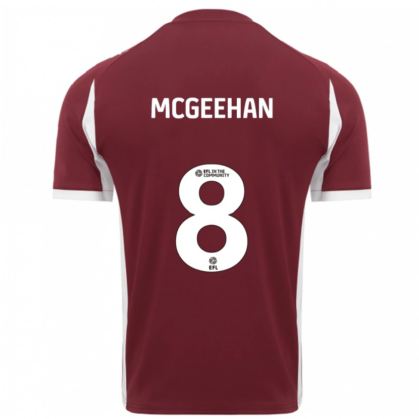 Danxen Kinder Cameron Mcgeehan #8 Burgunderrot Weiß Heimtrikot Trikot 2025/26 T-Shirt