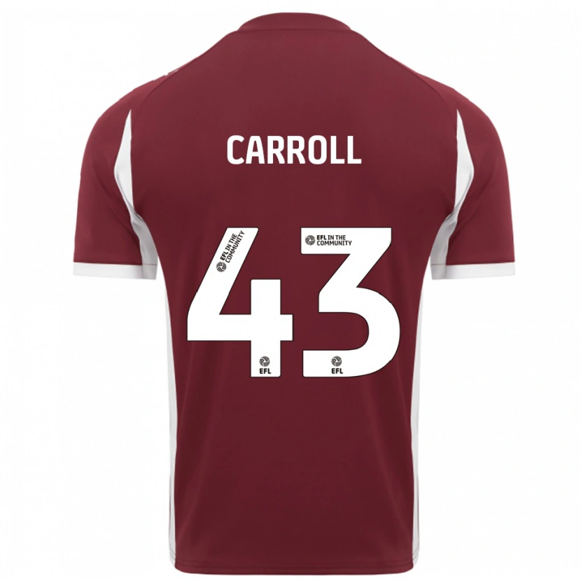 Danxen Kinder Charlie Carroll #43 Burgunderrot Weiß Heimtrikot Trikot 2025/26 T-Shirt