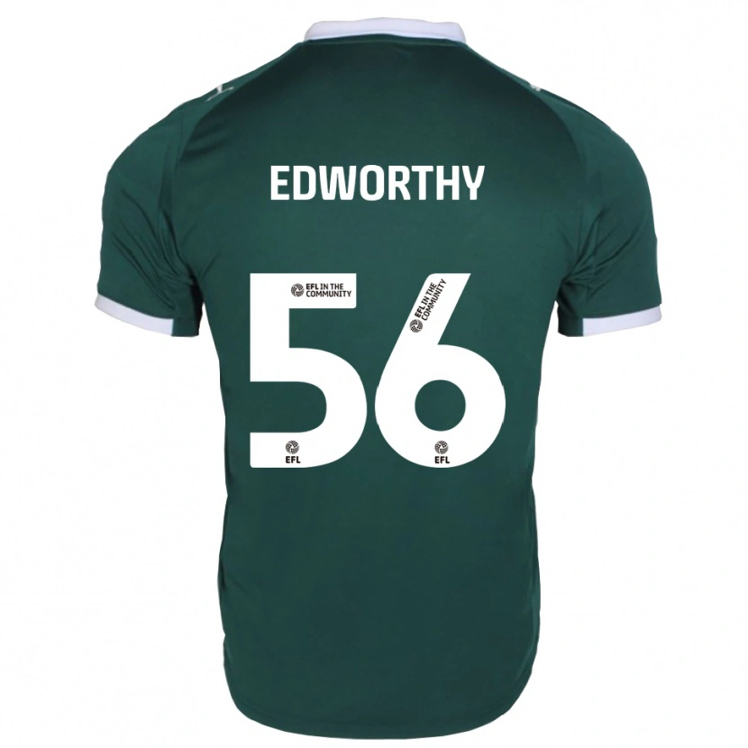 Danxen Kinder Kieran Edworthy #56 Grün Weiß Heimtrikot Trikot 2025/26 T-Shirt