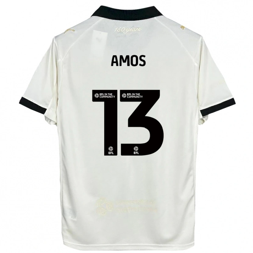 Danxen Kinder Ben Amos #13 Cremeweiß Schwarz Heimtrikot Trikot 2025/26 T-Shirt
