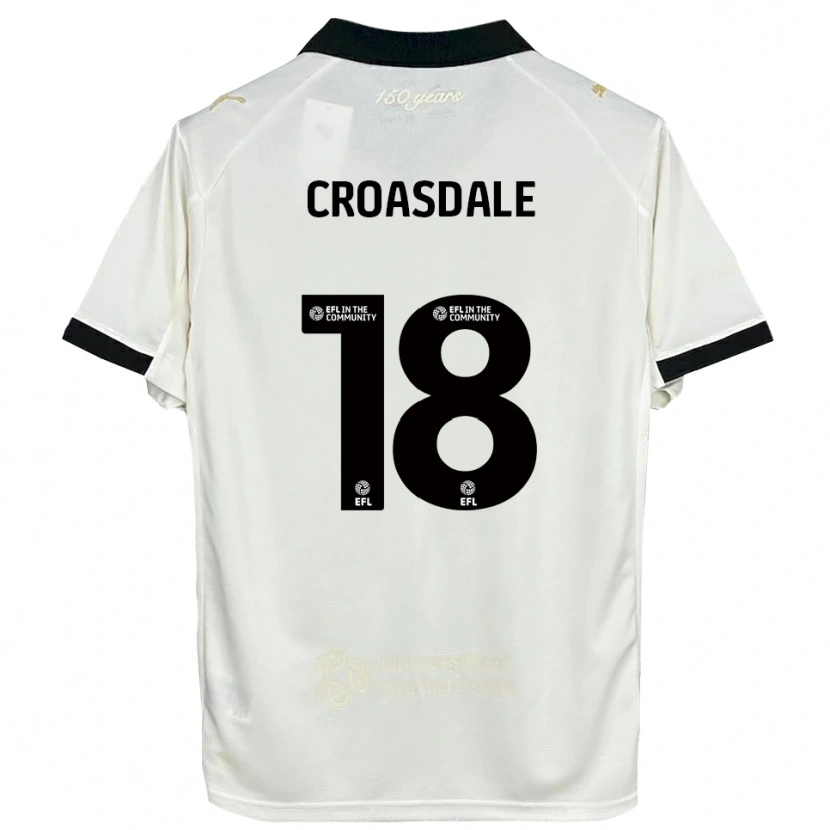 Danxen Kinder Ryan Croasdale #18 Cremeweiß Schwarz Heimtrikot Trikot 2025/26 T-Shirt