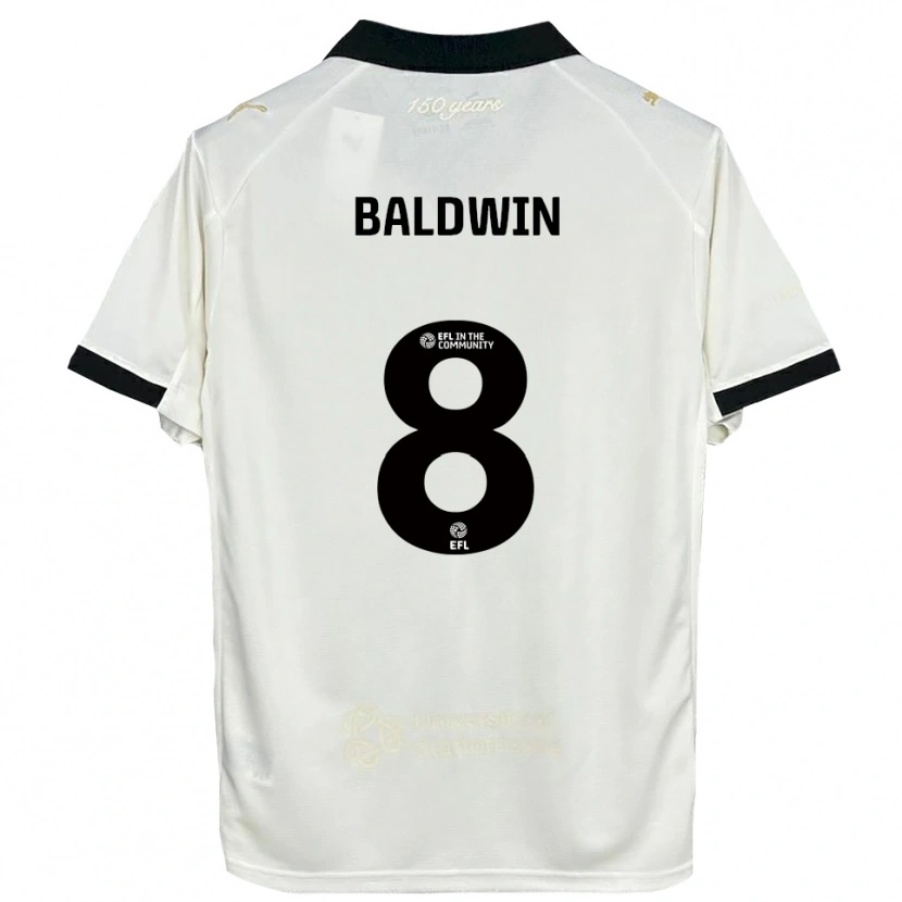 Danxen Kinder Meg Baldwin #8 Cremeweiß Schwarz Heimtrikot Trikot 2025/26 T-Shirt