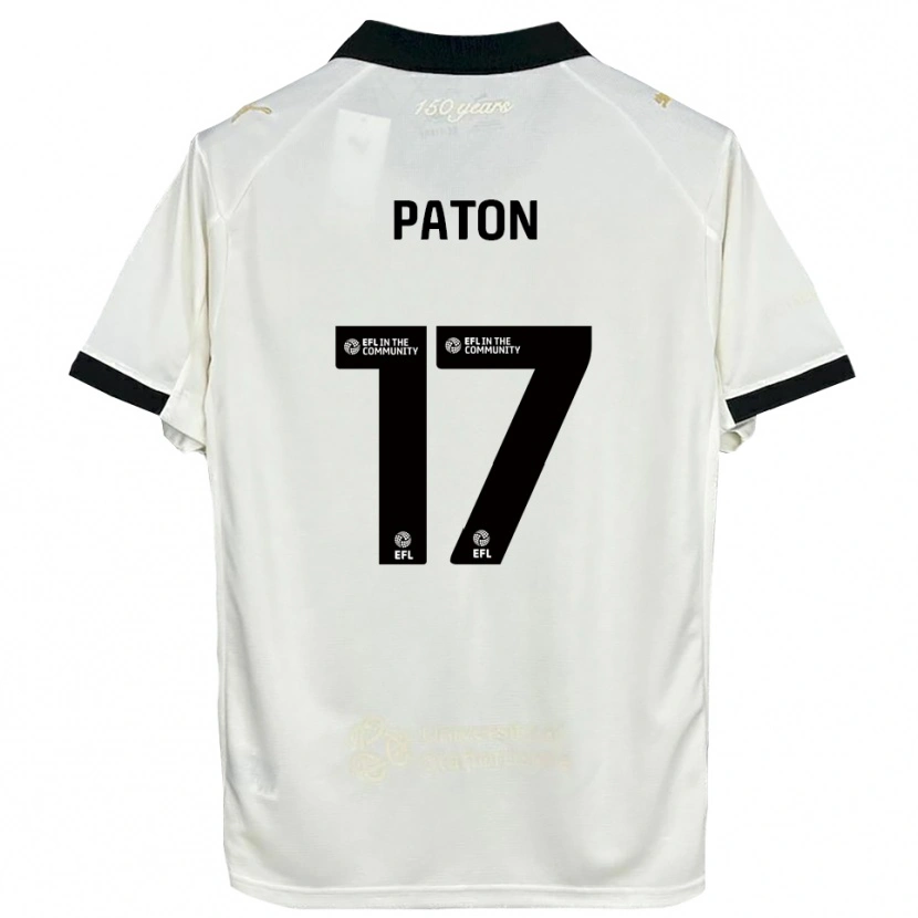 Danxen Kinder Ruari Paton #17 Cremeweiß Schwarz Heimtrikot Trikot 2025/26 T-Shirt