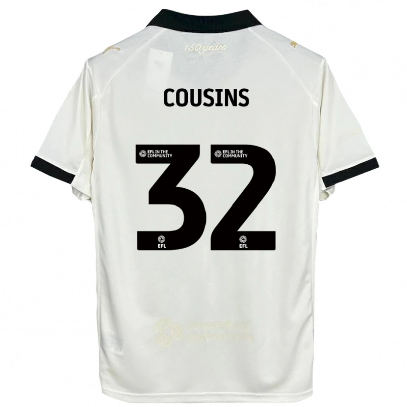Danxen Kinder Logan Cousins #32 Cremeweiß Schwarz Heimtrikot Trikot 2025/26 T-Shirt