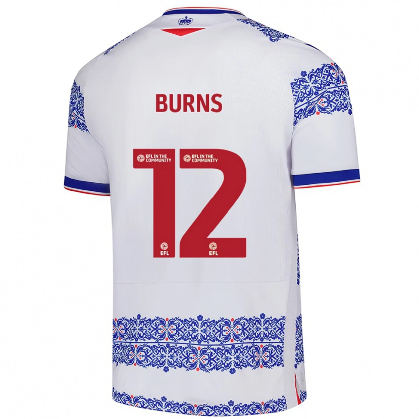Danxen Kinder Finley Burns #12 Weiß Blau Heimtrikot Trikot 2025/26 T-Shirt