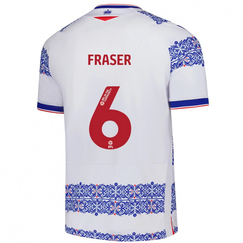 Danxen Kinder Liam Fraser #6 Weiß Blau Heimtrikot Trikot 2025/26 T-Shirt