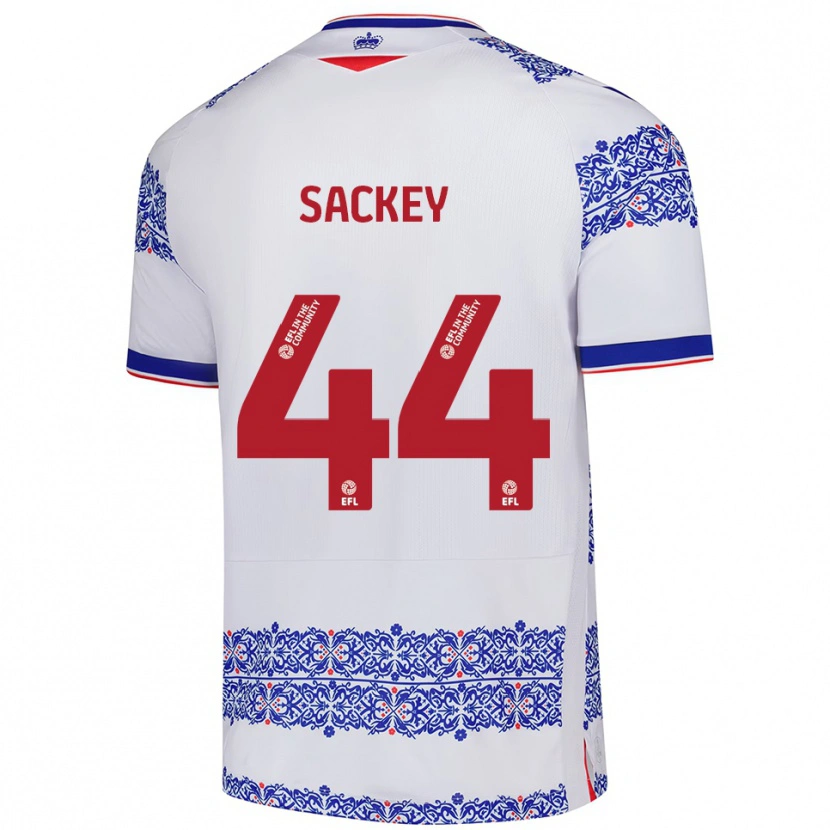 Danxen Kinder Tyler Sackey #44 Weiß Blau Heimtrikot Trikot 2025/26 T-Shirt