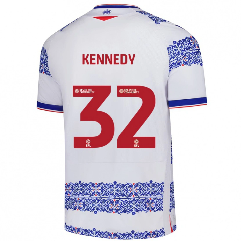 Danxen Kinder Stevie Kennedy #32 Weiß Blau Heimtrikot Trikot 2025/26 T-Shirt