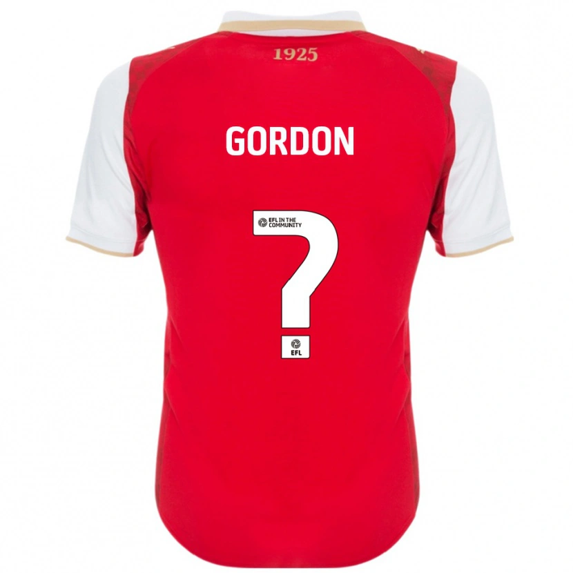 Danxen Kinder Owain Gordon #0 Rot Weiß Heimtrikot Trikot 2025/26 T-Shirt