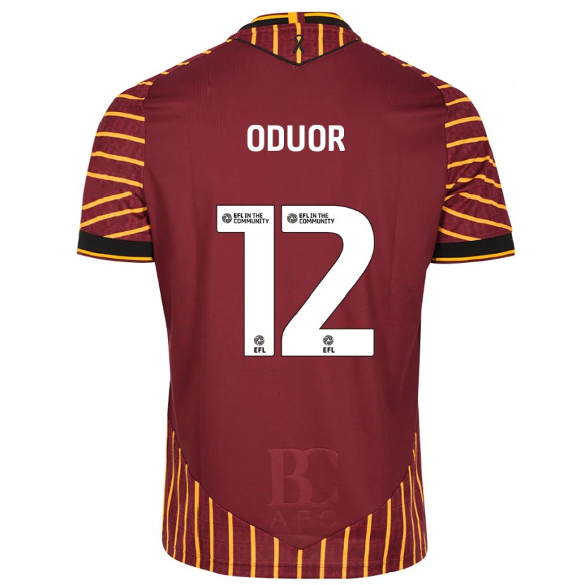 Danxen Kinder Clarke Oduor #12 Orange Burgunderrot Heimtrikot Trikot 2025/26 T-Shirt