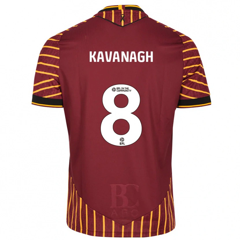Danxen Kinder Calum Kavanagh #8 Orange Burgunderrot Heimtrikot Trikot 2025/26 T-Shirt