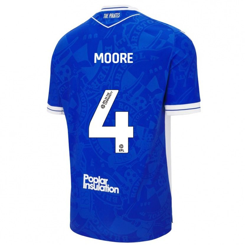 Danxen Kinder Taylor Moore #4 Blau Weiß Heimtrikot Trikot 2025/26 T-Shirt