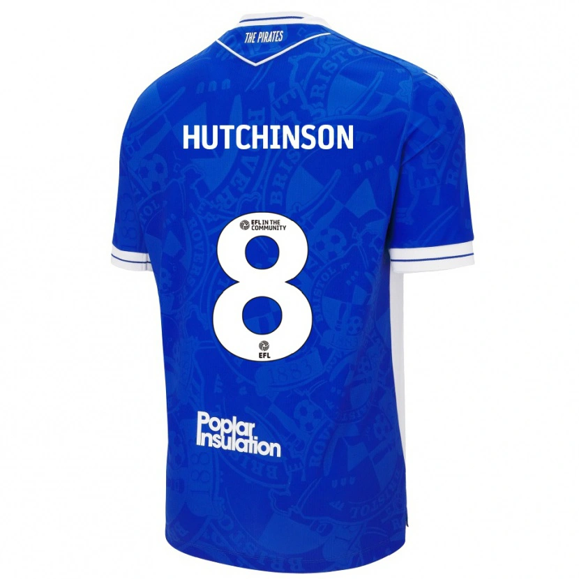Danxen Kinder Isaac Hutchinson #8 Blau Weiß Heimtrikot Trikot 2025/26 T-Shirt
