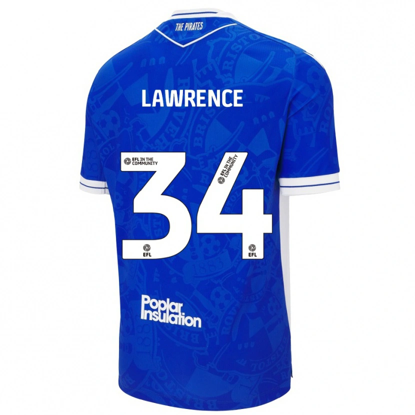 Danxen Kinder Jerry Lawrence #34 Blau Weiß Heimtrikot Trikot 2025/26 T-Shirt