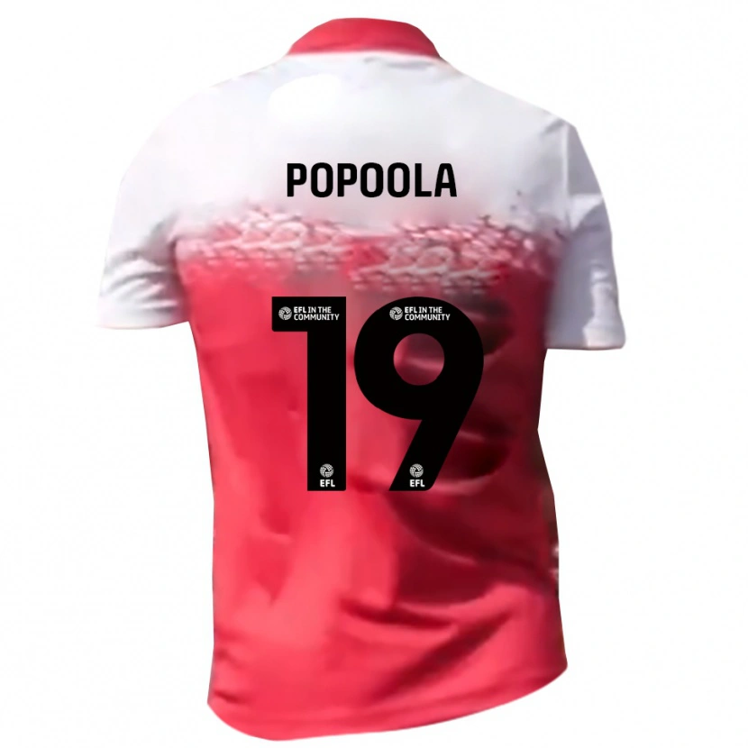 Danxen Kinder Anjola Popoola #19 Rot Weiß Heimtrikot Trikot 2025/26 T-Shirt