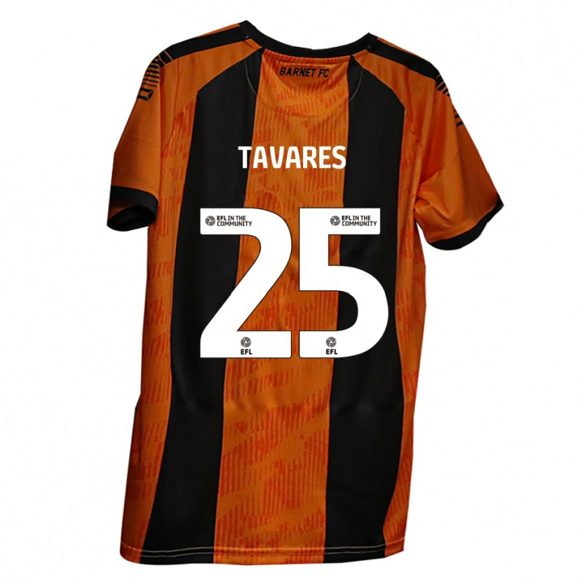 Danxen Kinder Nikola Tavares #25 Orange Schwarz Heimtrikot Trikot 2025/26 T-Shirt