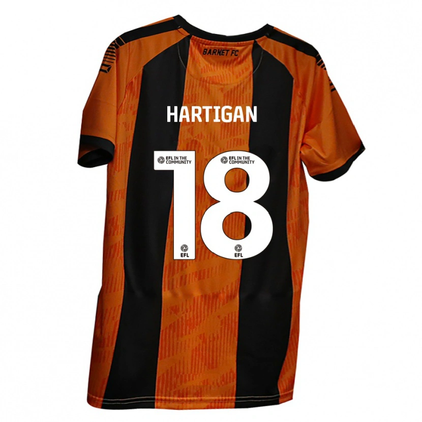 Danxen Kinder Anthony Hartigan #18 Orange Schwarz Heimtrikot Trikot 2025/26 T-Shirt
