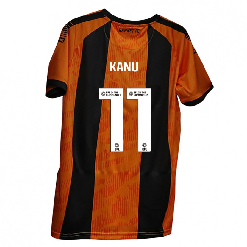 Danxen Kinder Idris Kanu #11 Orange Schwarz Heimtrikot Trikot 2025/26 T-Shirt