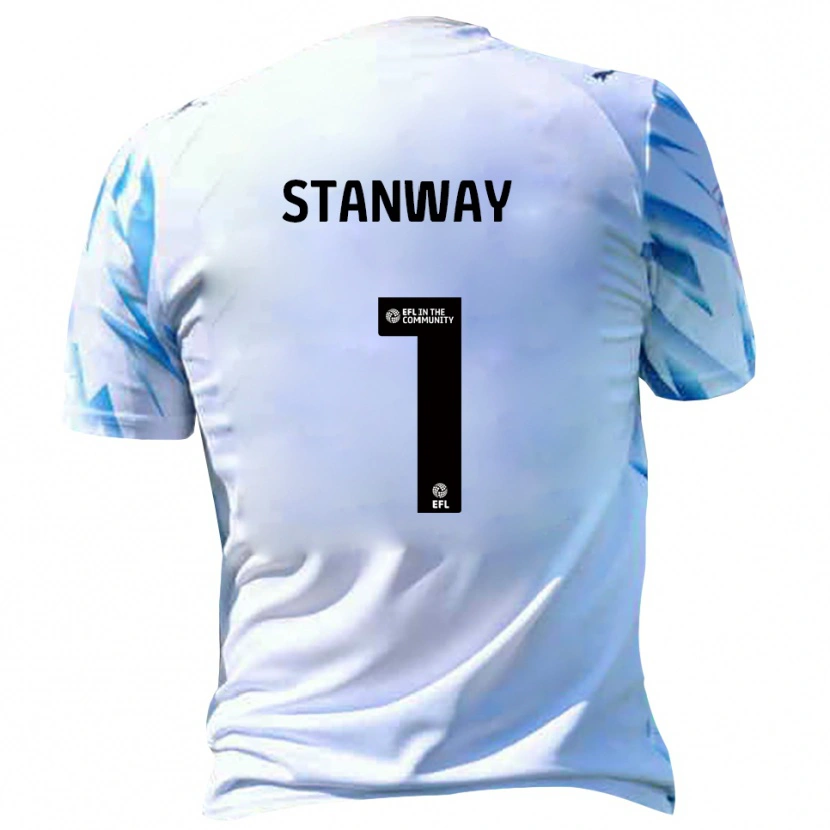 Danxen Kinder Wyll Stanway #1 Weiß Himmelblau Heimtrikot Trikot 2025/26 T-Shirt