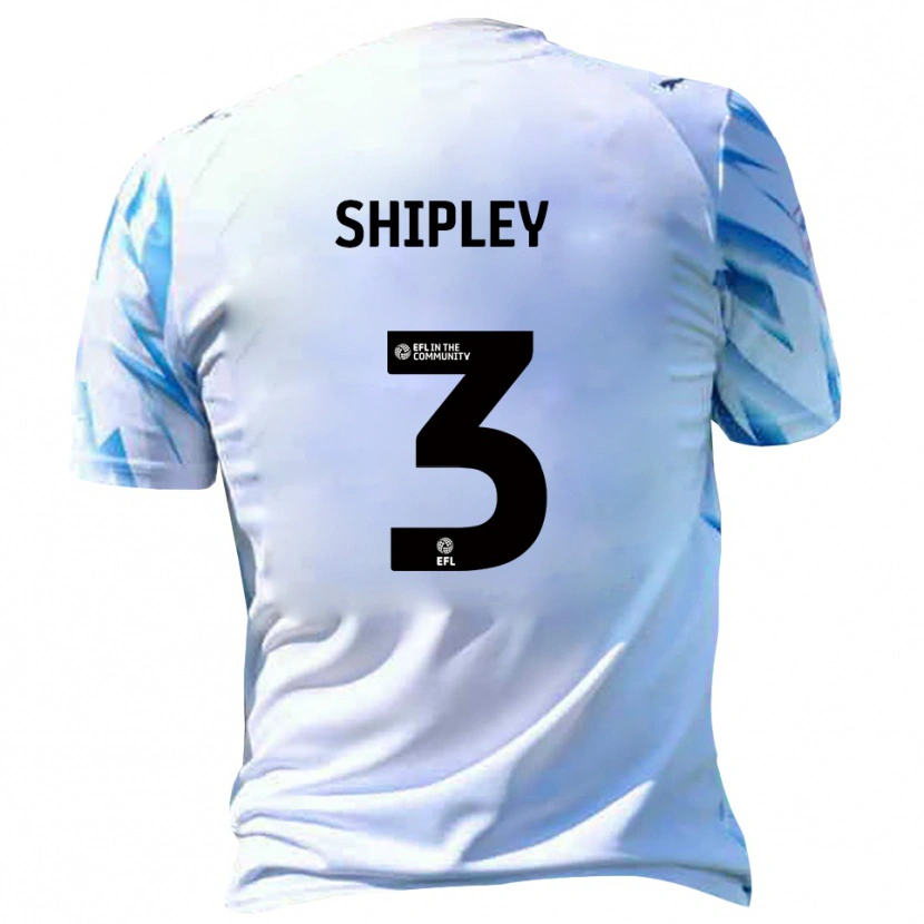 Danxen Kinder Lewis Shipley #3 Weiß Himmelblau Heimtrikot Trikot 2025/26 T-Shirt