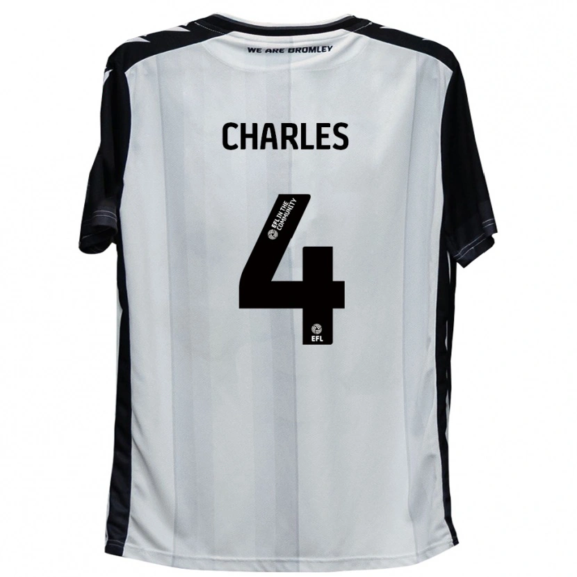 Danxen Kinder Ashley Charles #4 Weiß Schwarz Heimtrikot Trikot 2025/26 T-Shirt