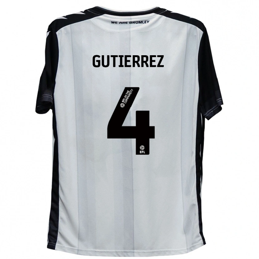 Danxen Kinder William Gutierrez #4 Weiß Schwarz Heimtrikot Trikot 2025/26 T-Shirt