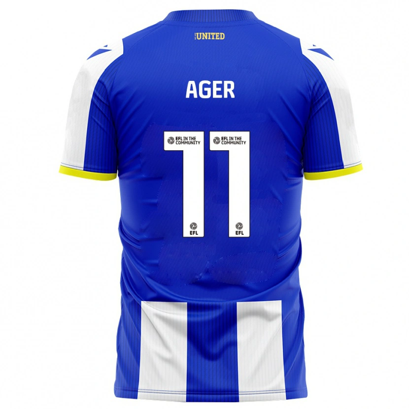 Danxen Kinder Emily Ager #11 Blau Weiß Heimtrikot Trikot 2025/26 T-Shirt
