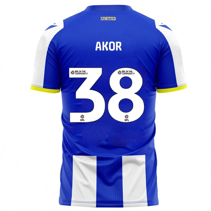 Danxen Kinder Elkanah Akor #38 Blau Weiß Heimtrikot Trikot 2025/26 T-Shirt