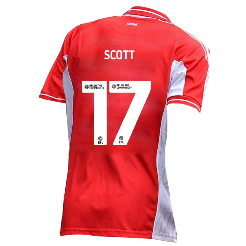 Danxen Kinder Kyle Scott #17 Rot Weiß Heimtrikot Trikot 2025/26 T-Shirt