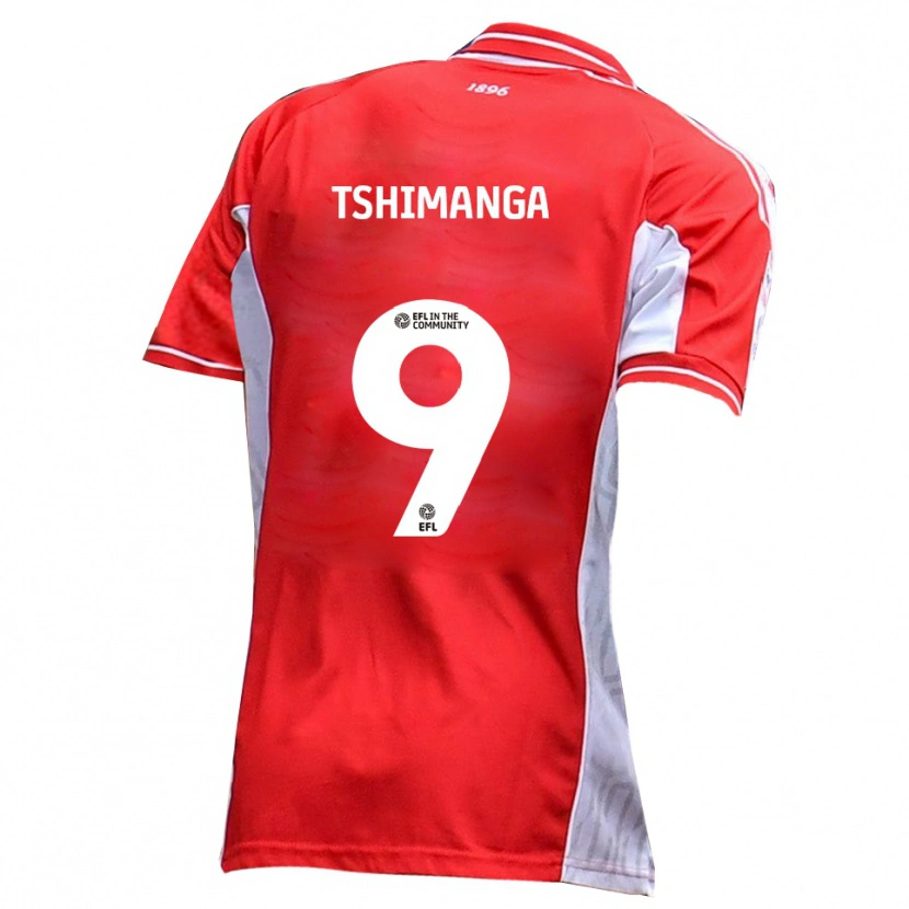 Danxen Kinder Kabongo Tshimanga #9 Rot Weiß Heimtrikot Trikot 2025/26 T-Shirt