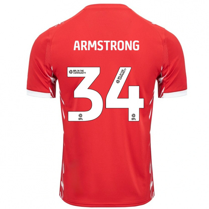 Danxen Kinder Oliver Armstrong #34 Rot Weiß Heimtrikot Trikot 2025/26 T-Shirt