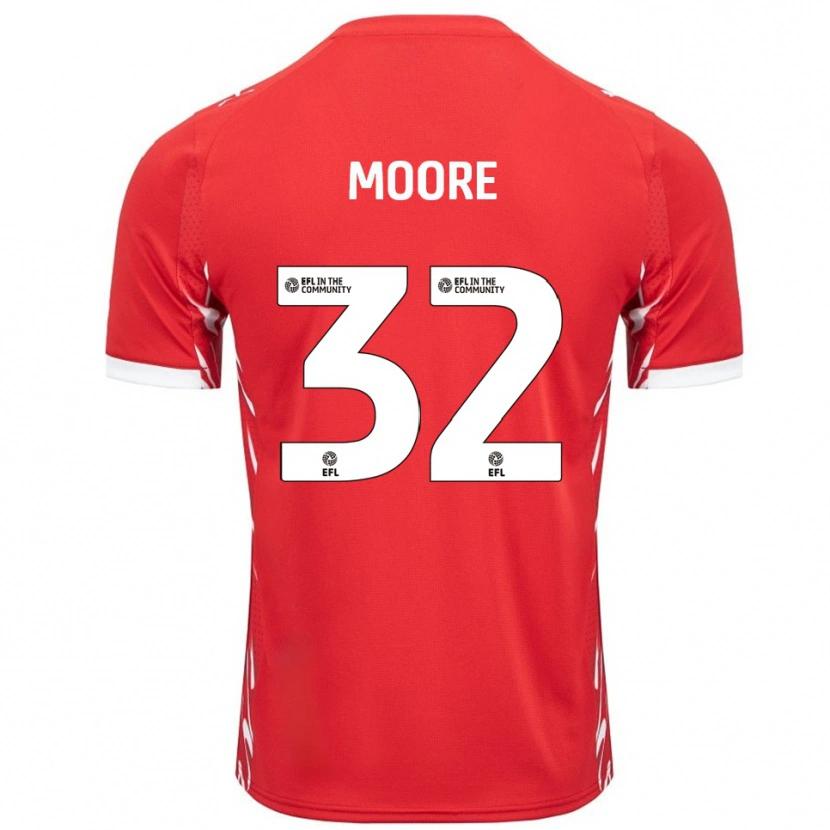 Danxen Kinder Luca Moore #32 Rot Weiß Heimtrikot Trikot 2025/26 T-Shirt
