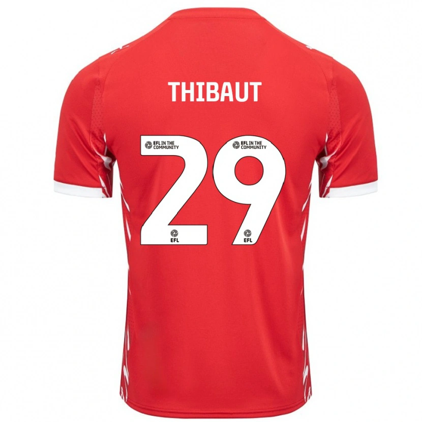 Danxen Kinder Adrien Thibaut #29 Rot Weiß Heimtrikot Trikot 2025/26 T-Shirt