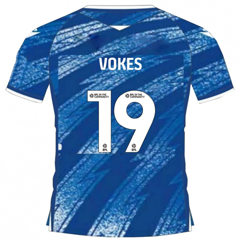 Danxen Kinder Sam Vokes #19 Blau Weiß Heimtrikot Trikot 2025/26 T-Shirt