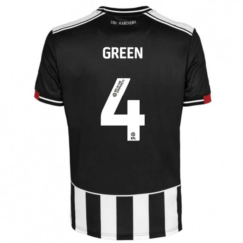 Danxen Kinder Kieran Green #4 Schwarz Weiß Rot Heimtrikot Trikot 2025/26 T-Shirt