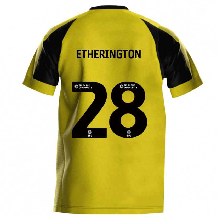 Danxen Kinder Marcus Etherington #28 Gelb Grau Heimtrikot Trikot 2025/26 T-Shirt