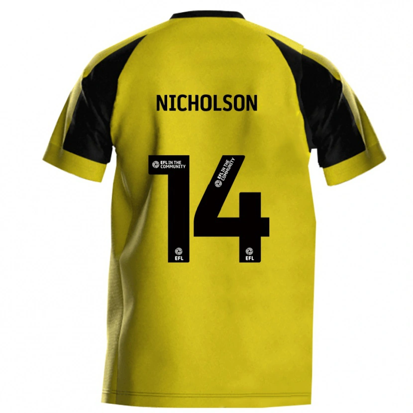 Danxen Kinder Charlie Nicholson #14 Gelb Grau Heimtrikot Trikot 2025/26 T-Shirt