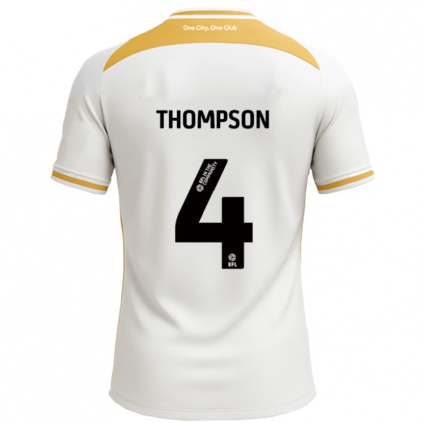 Danxen Kinder Nathan Thompson #4 Weiß Gold Heimtrikot Trikot 2025/26 T-Shirt