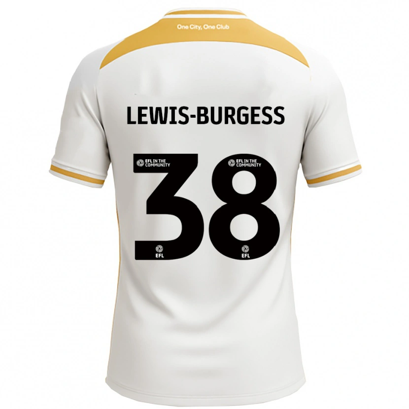 Danxen Kinder Keon Lewis-Burgess #38 Weiß Gold Heimtrikot Trikot 2025/26 T-Shirt