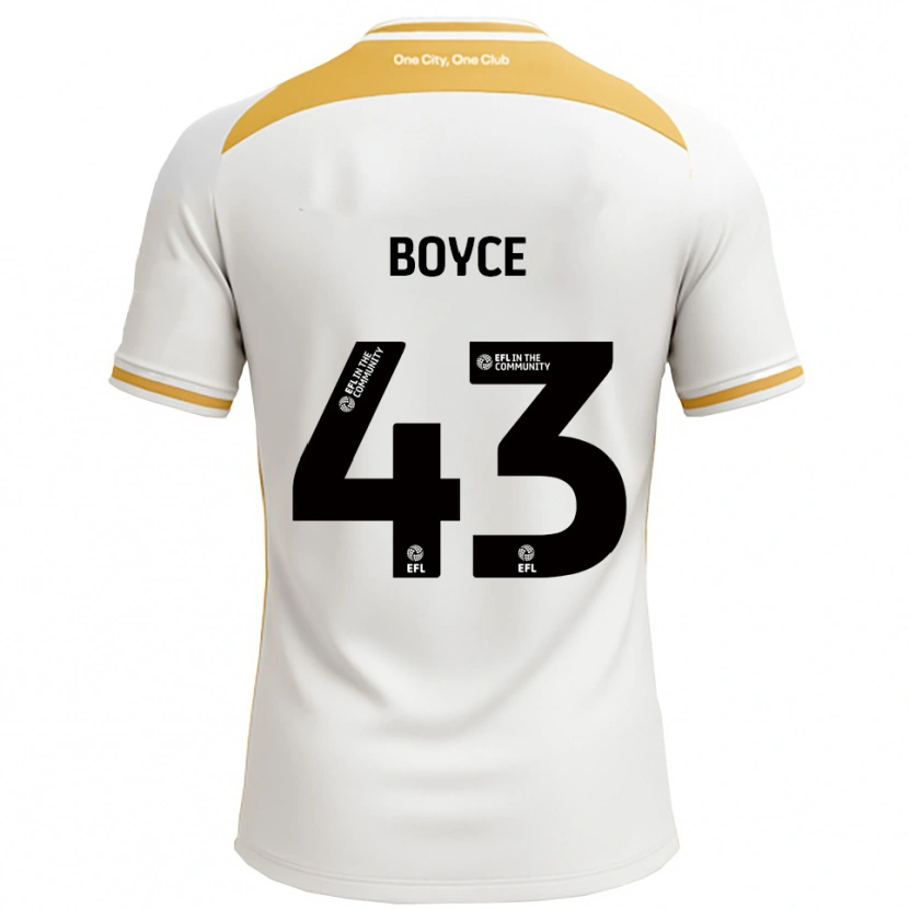 Danxen Kinder Kyle Boyce #43 Weiß Gold Heimtrikot Trikot 2025/26 T-Shirt