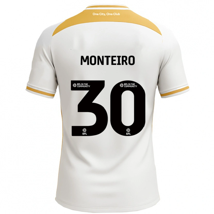 Danxen Kinder Jesse Da Costa Monteiro #30 Weiß Gold Heimtrikot Trikot 2025/26 T-Shirt