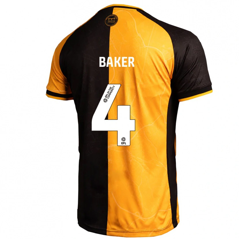Danxen Kinder Matthew Baker #4 Gelb Schwarz Heimtrikot Trikot 2025/26 T-Shirt