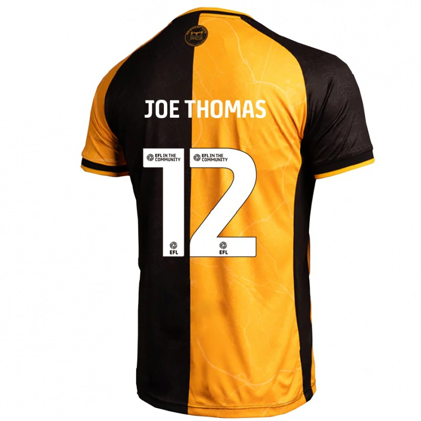 Danxen Kinder Joe Thomas #12 Gelb Schwarz Heimtrikot Trikot 2025/26 T-Shirt