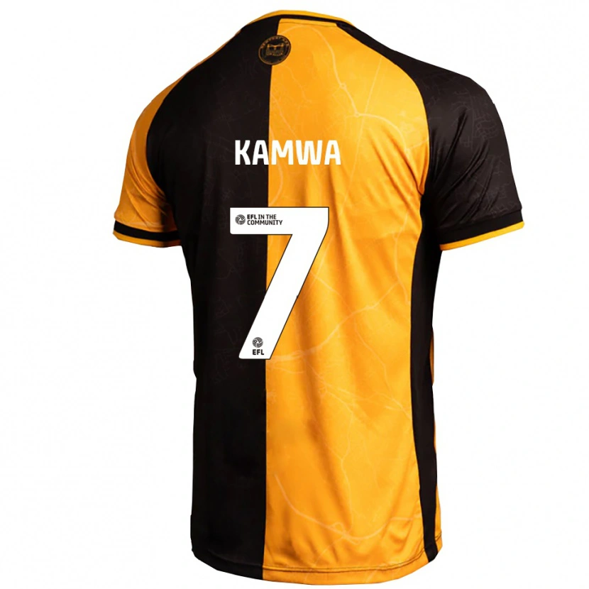 Danxen Kinder Bobby Kamwa #7 Gelb Schwarz Heimtrikot Trikot 2025/26 T-Shirt