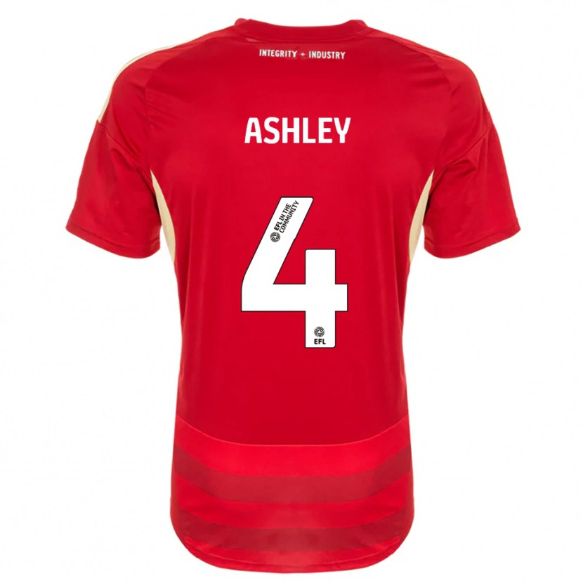 Danxen Kinder Ossama Ashley #4 Rot Weiß Heimtrikot Trikot 2025/26 T-Shirt