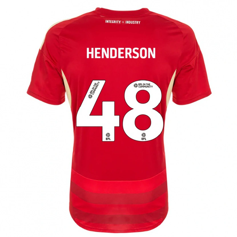Danxen Kinder Alfie Henderson #48 Rot Weiß Heimtrikot Trikot 2025/26 T-Shirt